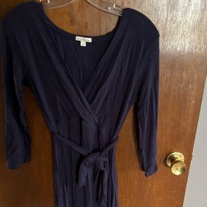 GAP Maternity Navy Blue Faux Wrap Dress